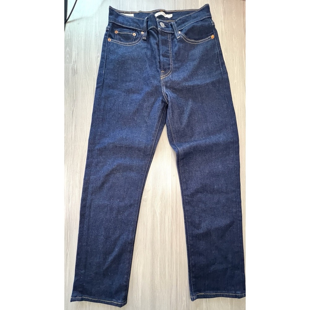 Levi's Premium Wedgie High Rise Light Wash W28 L26 Button Fly fringe pocket - Picture 7 of 12